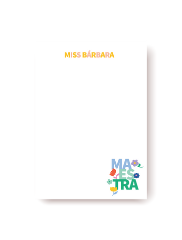 Bloc de Notas MAESTRA flores