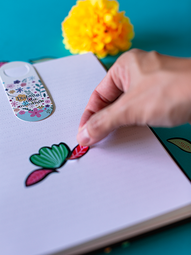 Libreta Flowers - Negra