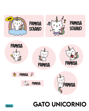 Etiquetas Gato Unicornio