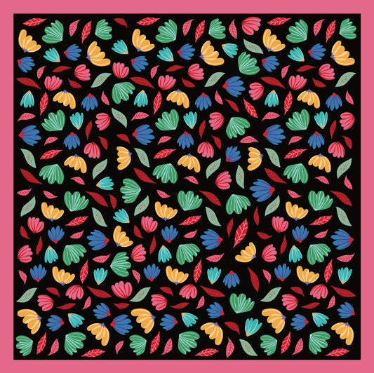 Mascada Flowers (negro)