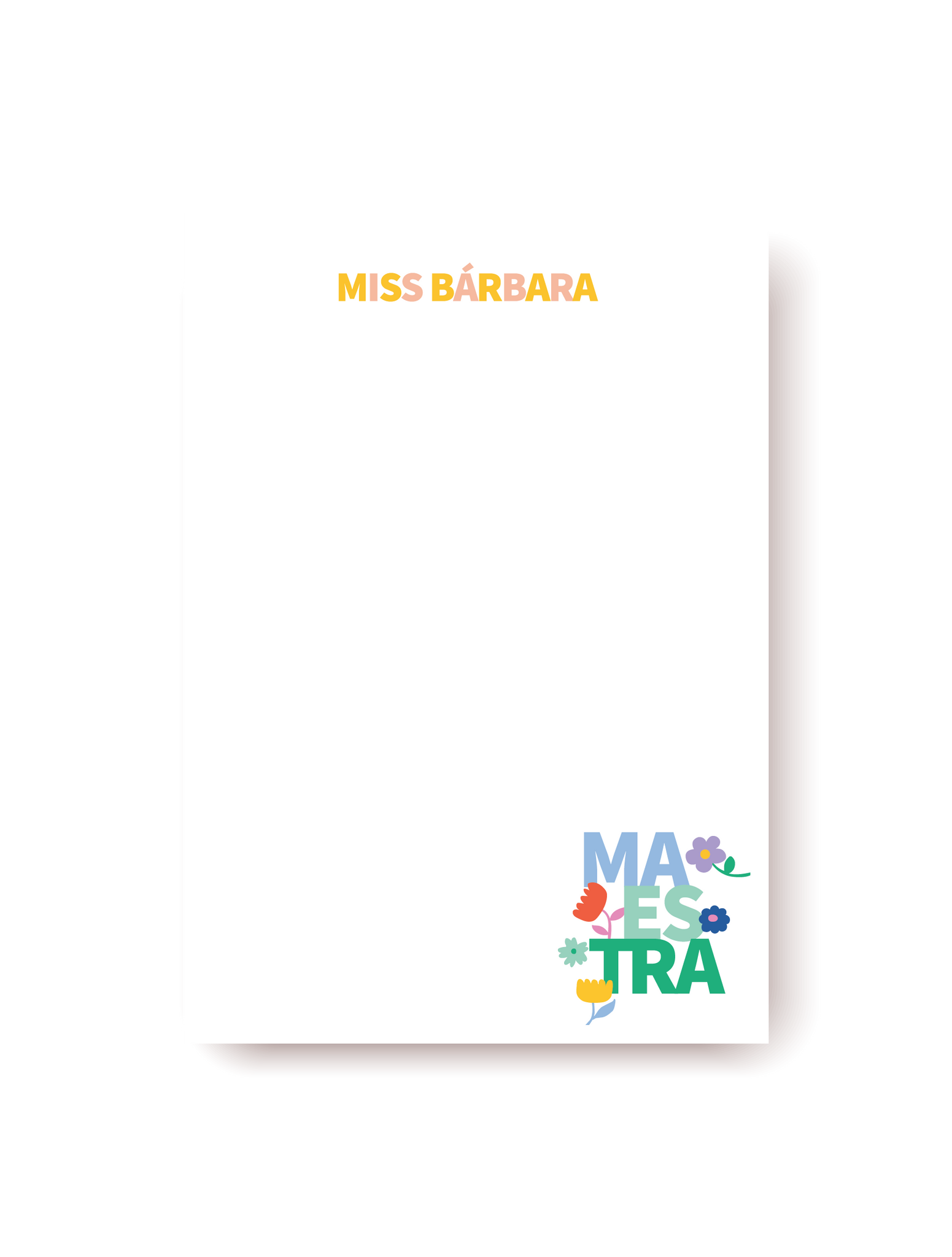 Bloc de Notas MAESTRA flores