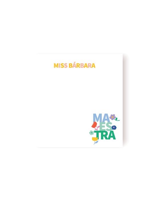 Bloc de Notas MAESTRA flores