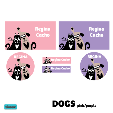 Etiquetas - Dogs (pink-purple)
