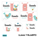 Etiquetas - Llama y pajarito