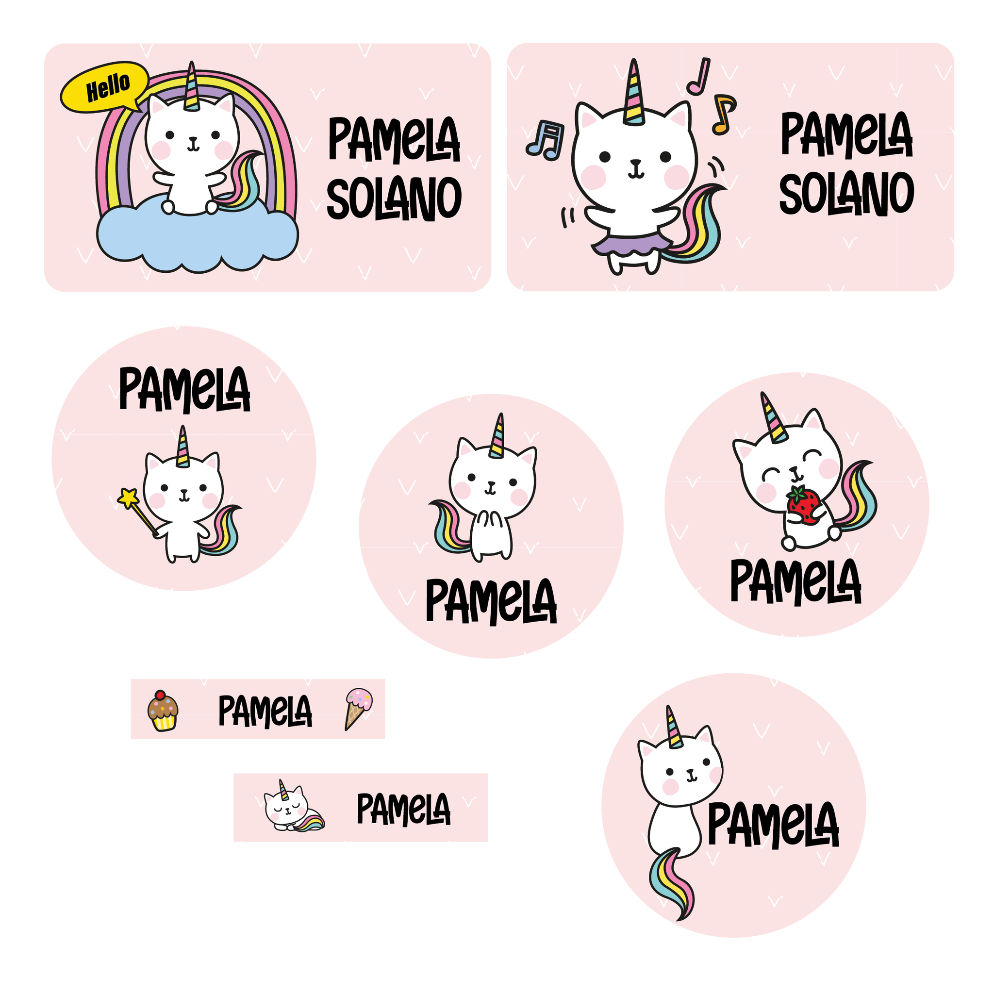 Etiquetas Gato Unicornio